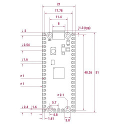 Raspberry Pi Pico 2W - with Wireless  Bluetooth Onboard